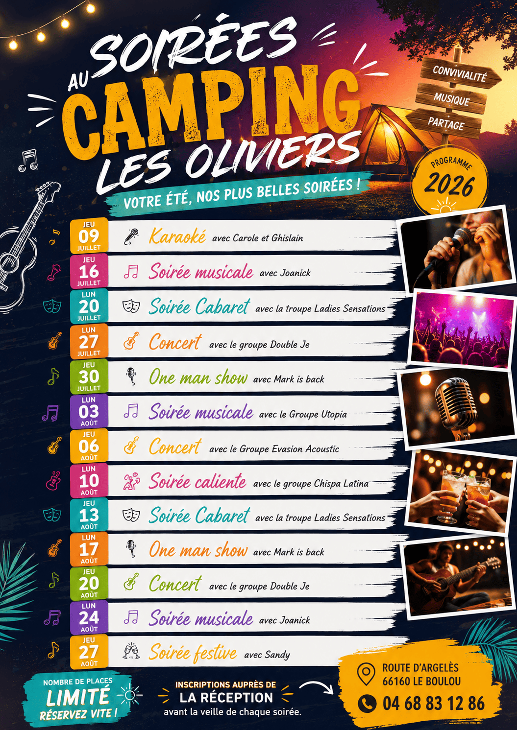 Soirées au camping 2026